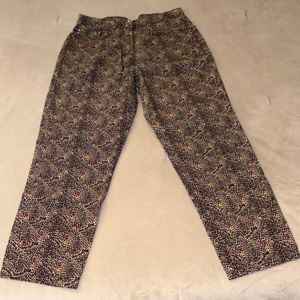 Moschino High Rise Leopard Print Jeans